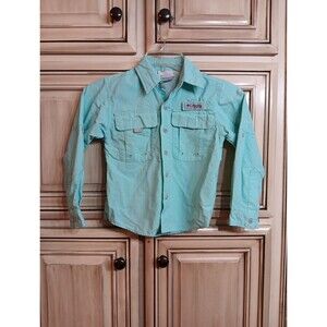 Columbia‎ Shirt Boys XXS (4-5) Teal PFG Fishing Vented Outdoor Long Sleeve